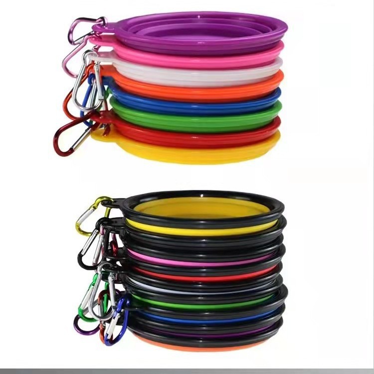 2-Pack Collapsible Pet Travel Bowls with Dust Covers - PawPaw-Pet